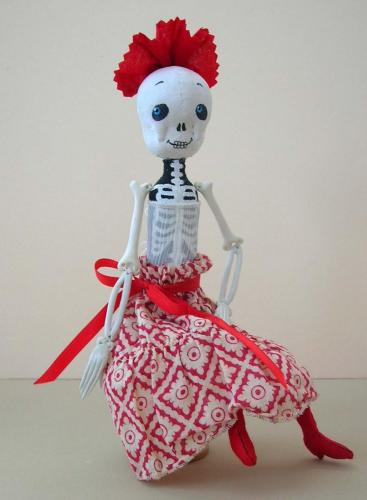 Skeleton in red and white